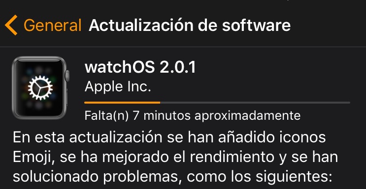 WatchOS 2.0.1 llega al Apple Watch con nuevos iconos y corrección de errores