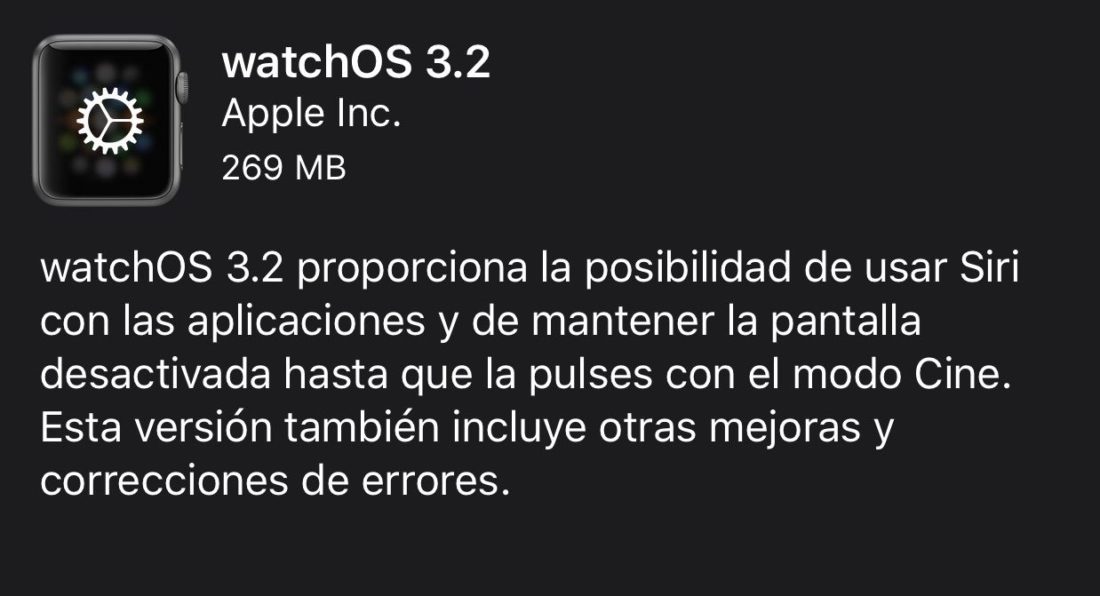 watchOS 3.2 para Apple Watch