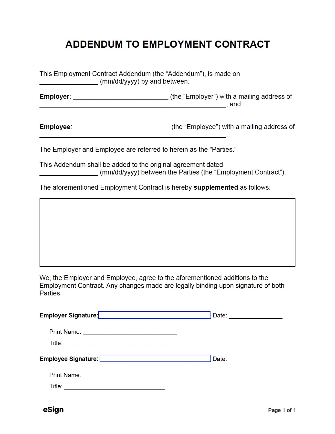 Employment Contract Template Doc