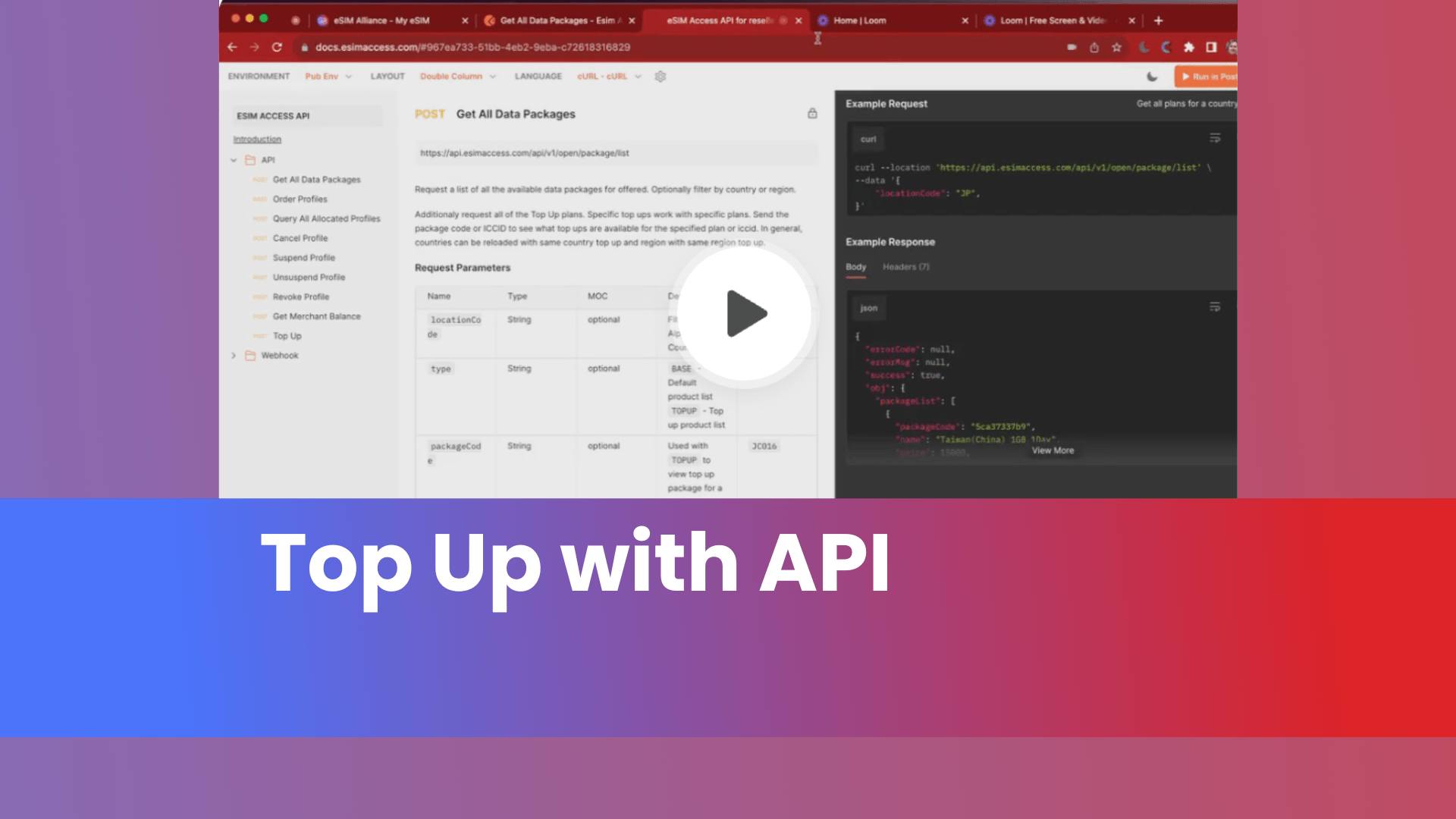API top up