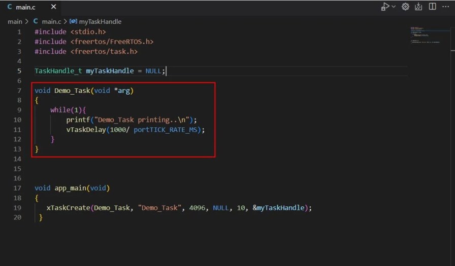 FreeRTOS Create Tasks Example1 3