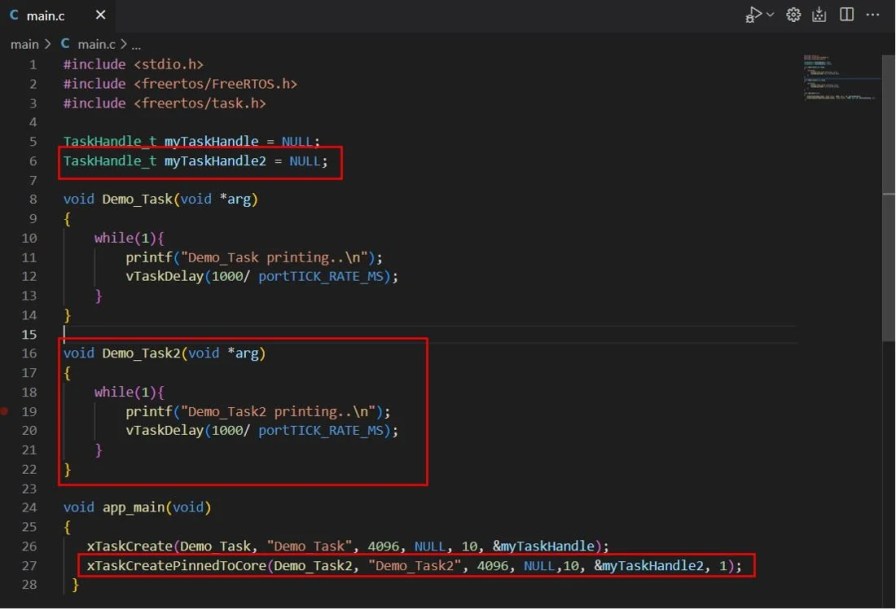 FreeRTOS Create Tasks Example1 4