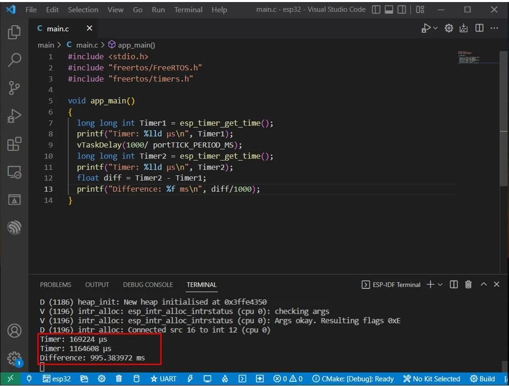 ESP32 ESP-IDF FreeRTOS Timer and Delay using ESP-IDF