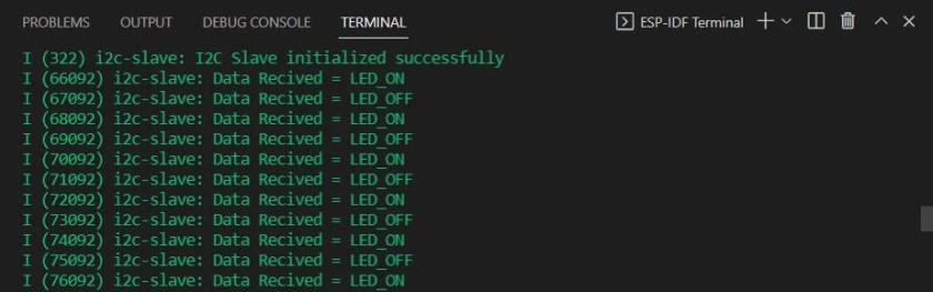 ESP32 I2C Communication Protocol Slave Terminal