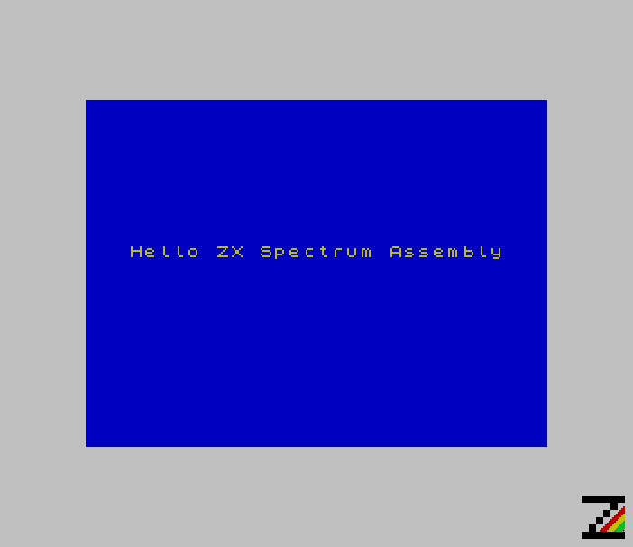 ZX Spectrum Assembly, Hello World