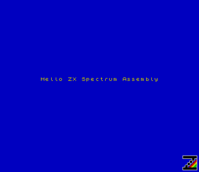 ZX Spectrum Assembly, Hello World