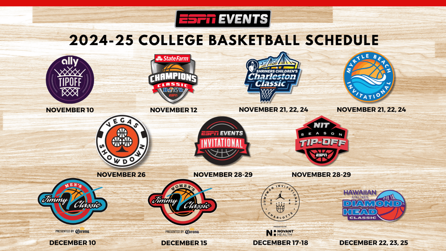 ESPN Events Announces 2024 25 College Basketball Tournament And Event ESPN Events 2024 25 CBB Schedule 