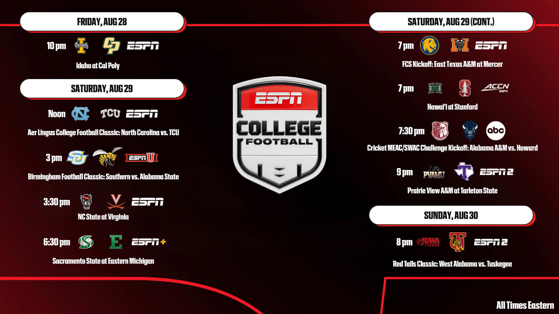 College Football 2026: Week 0 Kickoff - International Games, ACC Action & HBCU Showcase (2026)