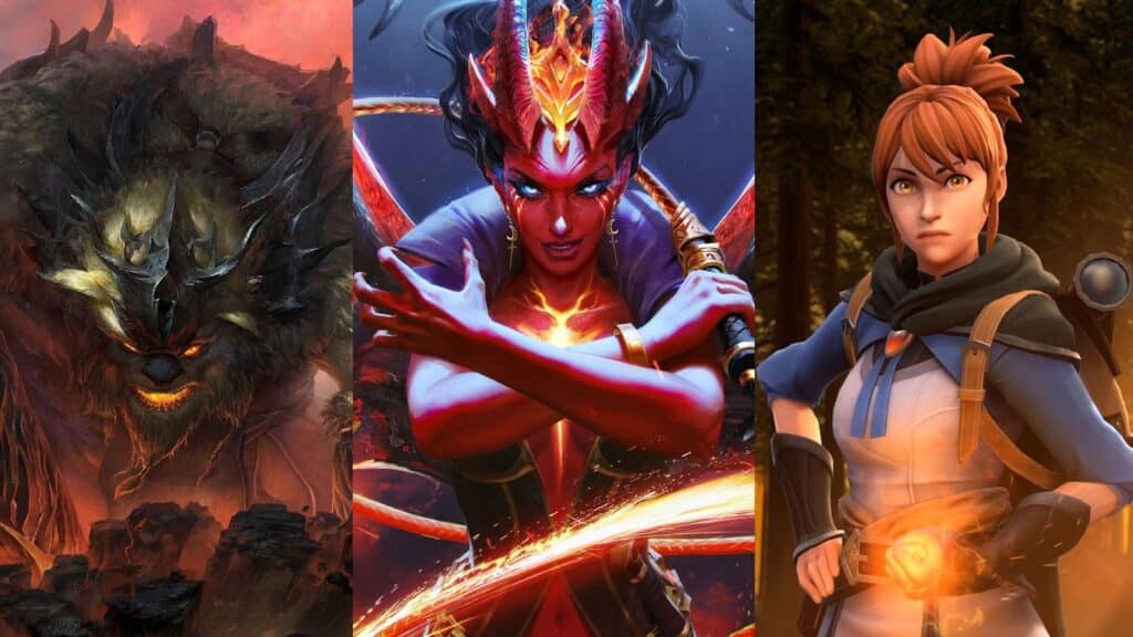 Earthshaker, Queen of Pain, and Marci from Dota 2