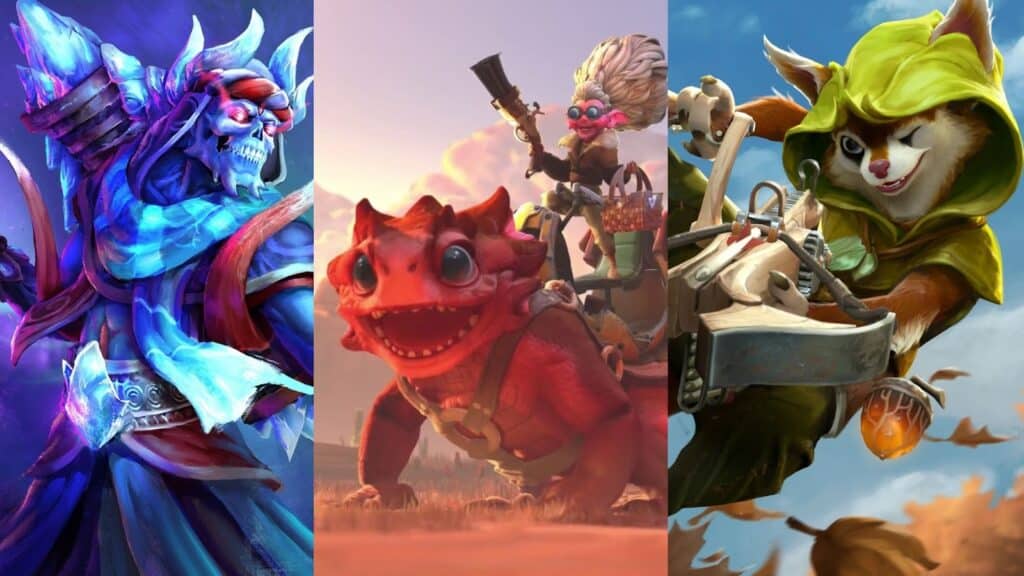 Lich, Snapfire, and Hoodwinked from Dota 2