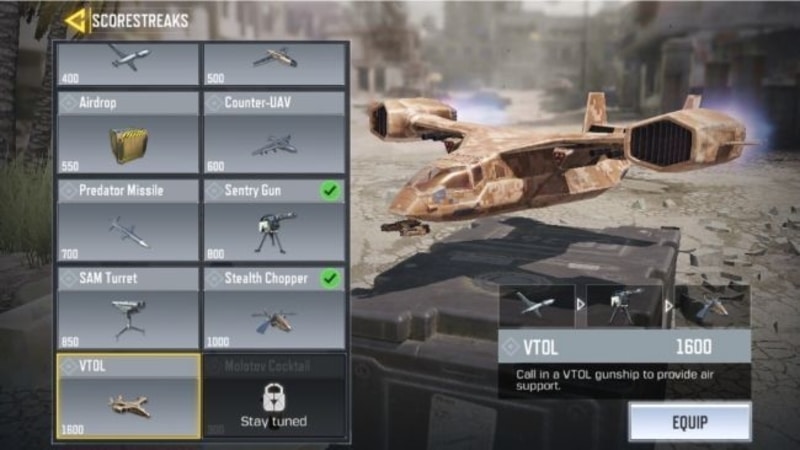 VTOL Scorestreaks codm