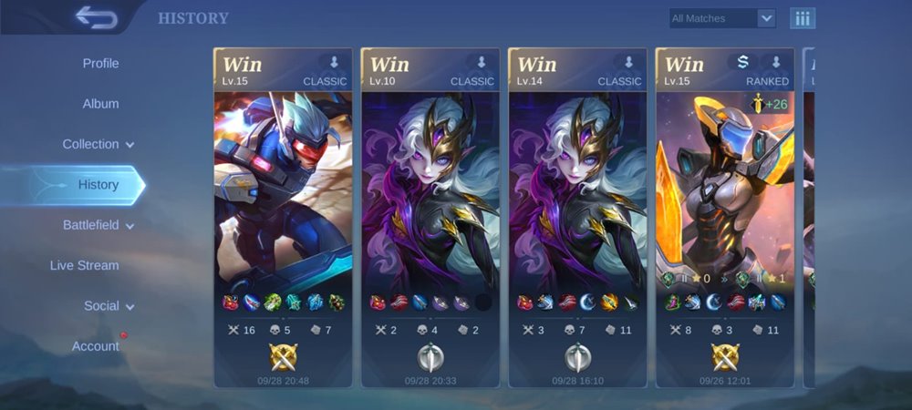 Cara Menyembunyikan Hasil Pertandingan di ML