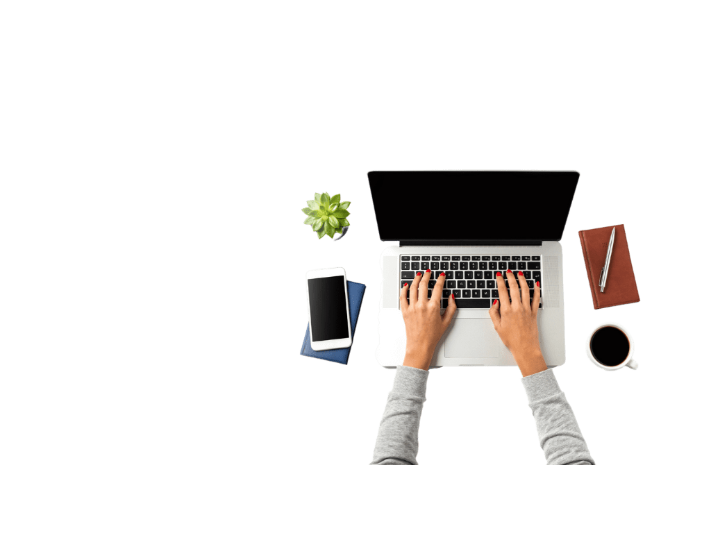 person typing on a laptop computer