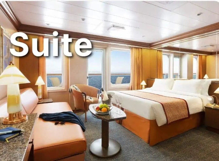 Una habitación de hospedaje en crucero, es una suite.