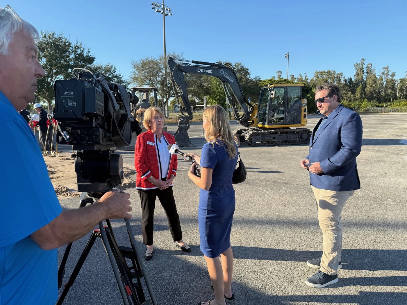 Mayor Ribble being interviewed by local news station