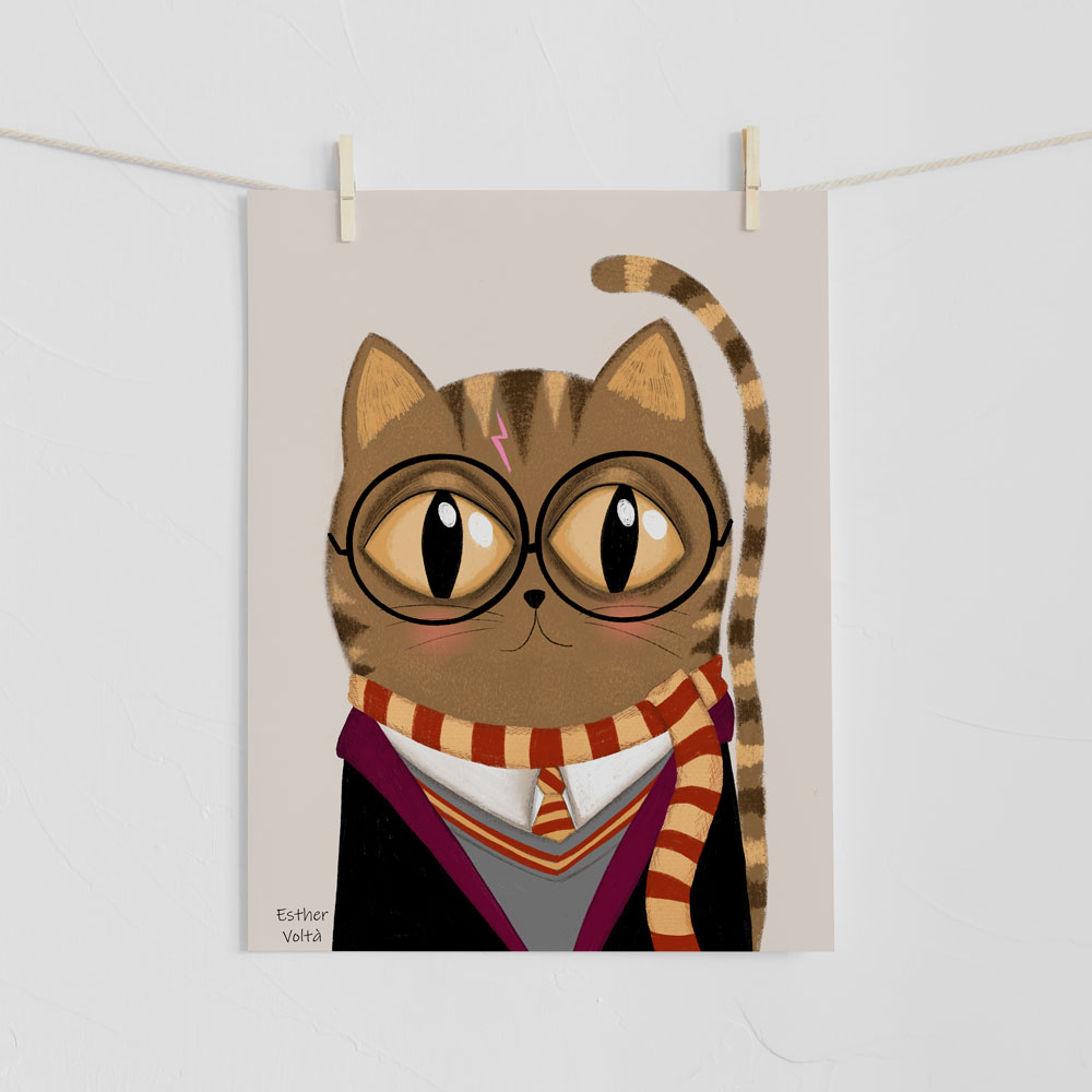 Lámina Gato Potter