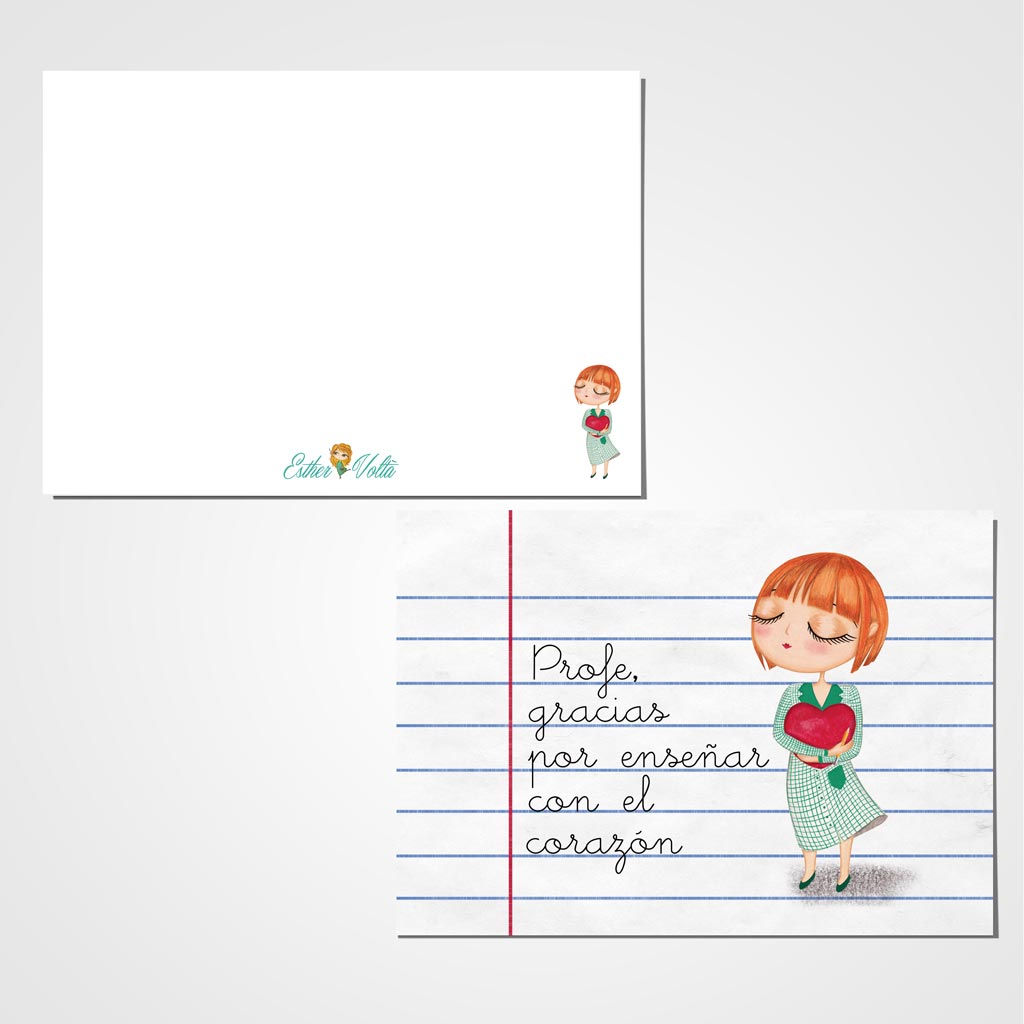 Postal Profe Corazón
