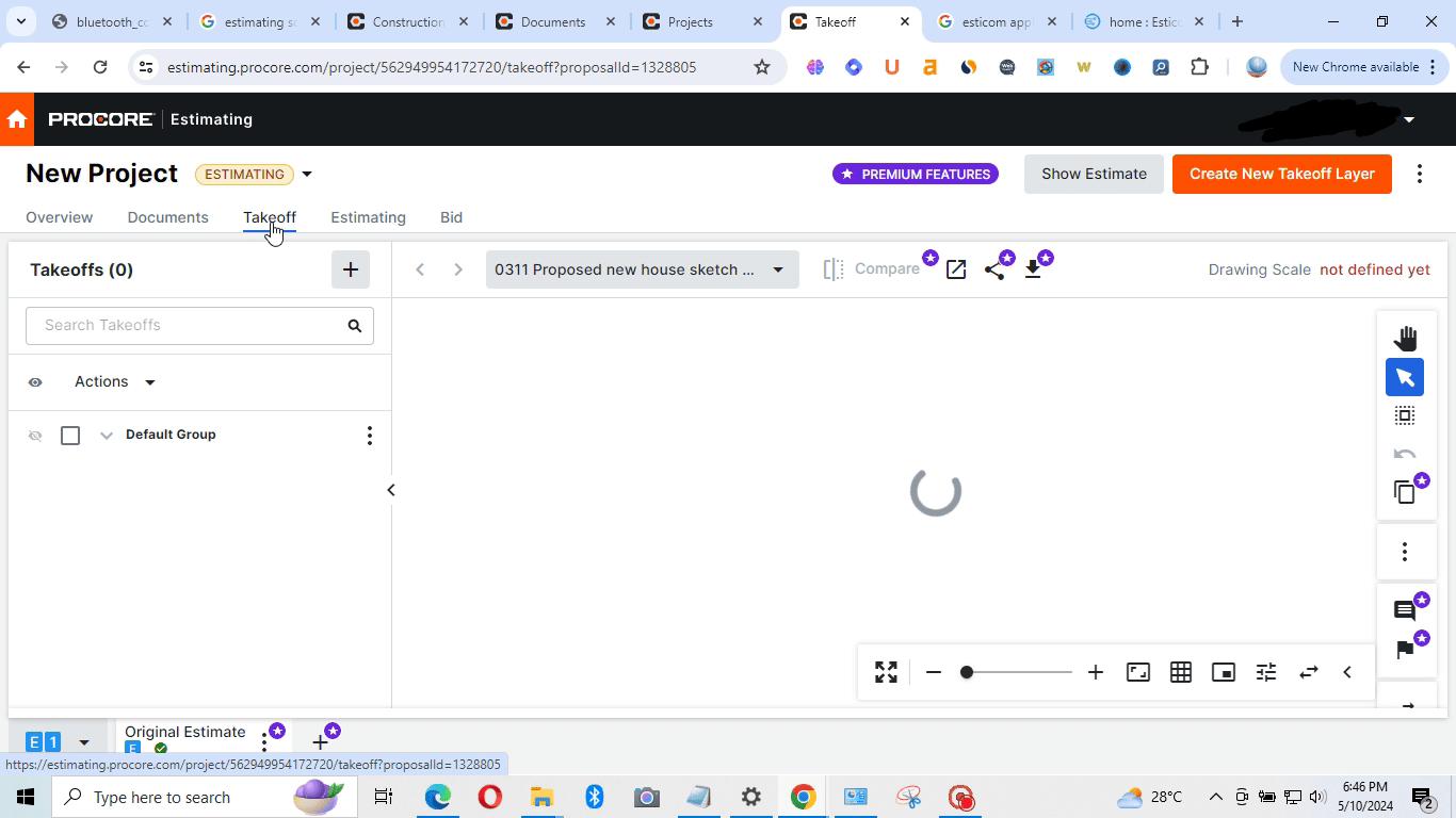 Takeoff Screen Procore