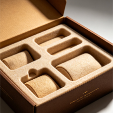Custom felt fabric packaging inserts for jewelry electronics gift boxes and luxury packaging.