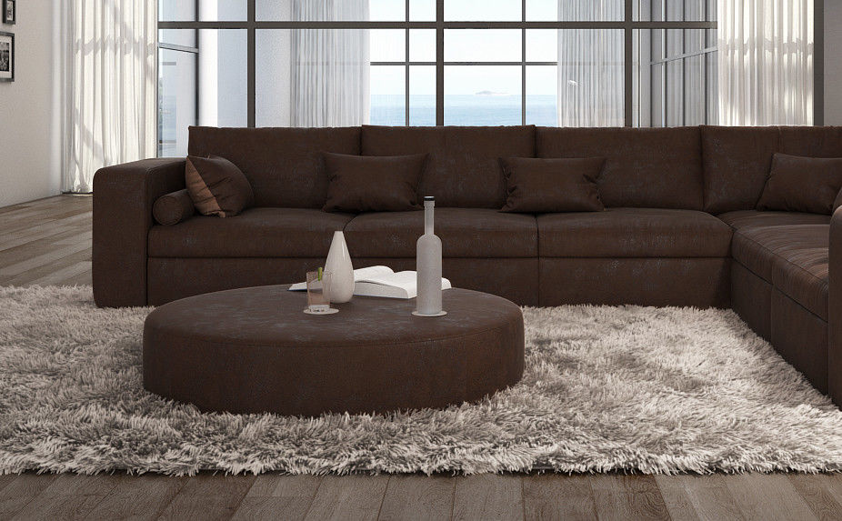 Trennen wir uns schweren herzens von einigen unserer möbelstücke und verkaufen ihnen diese reduziert. B-WARE Sofa Couch Wohnlandschaft L Form Big Sofa braun 320