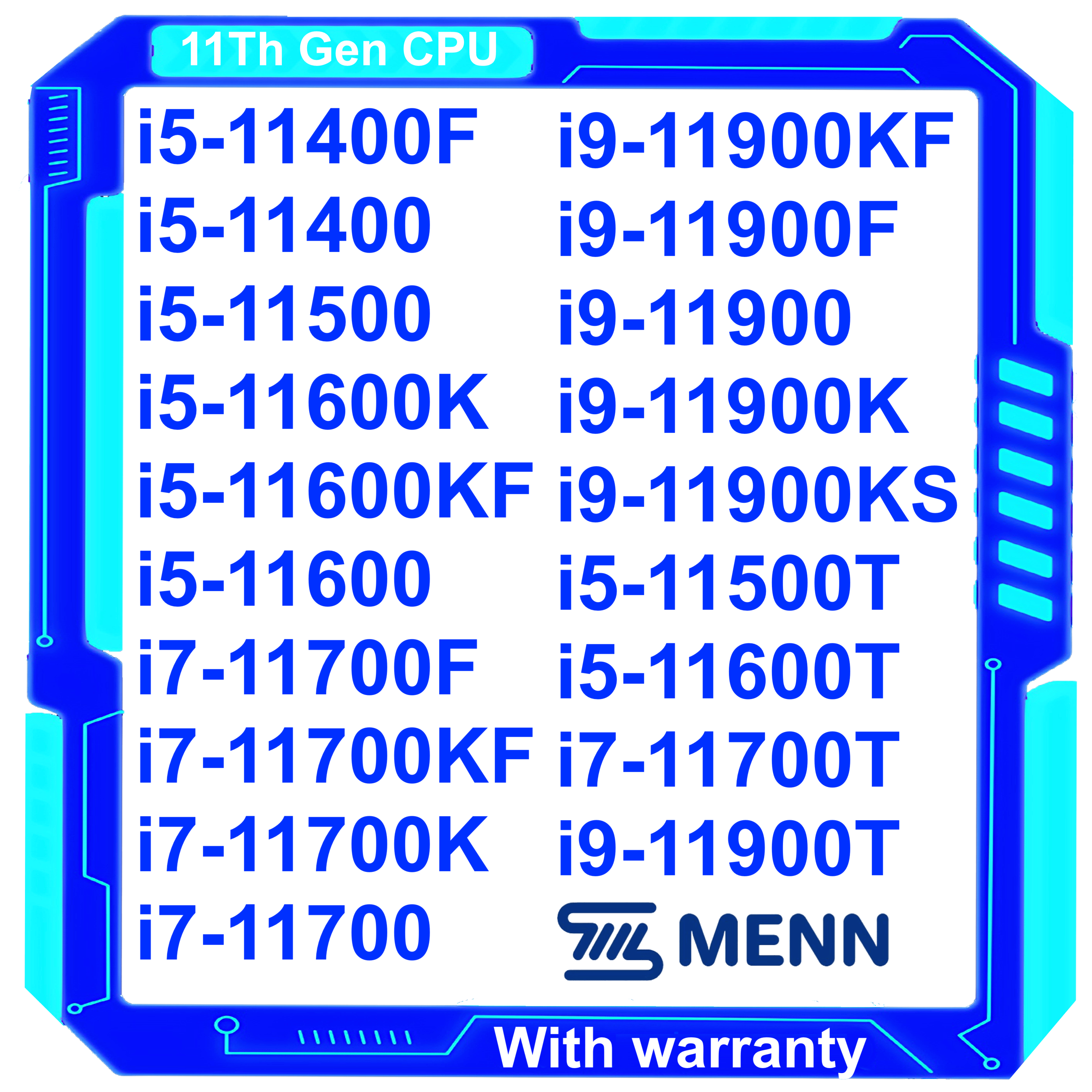 Intel Core Processor CPU 11th Gen I5 11400 11400F 11400T 11500 11600 11600K 11600KF I7 11700 11700T 11700K 11700F 11700KF I9 11900 11900K 11900F