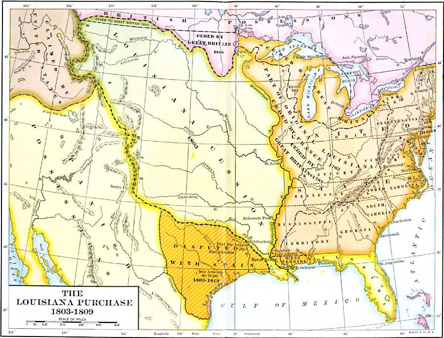 Louisiana Purchase 1803 Map Semashow Com 2383 
