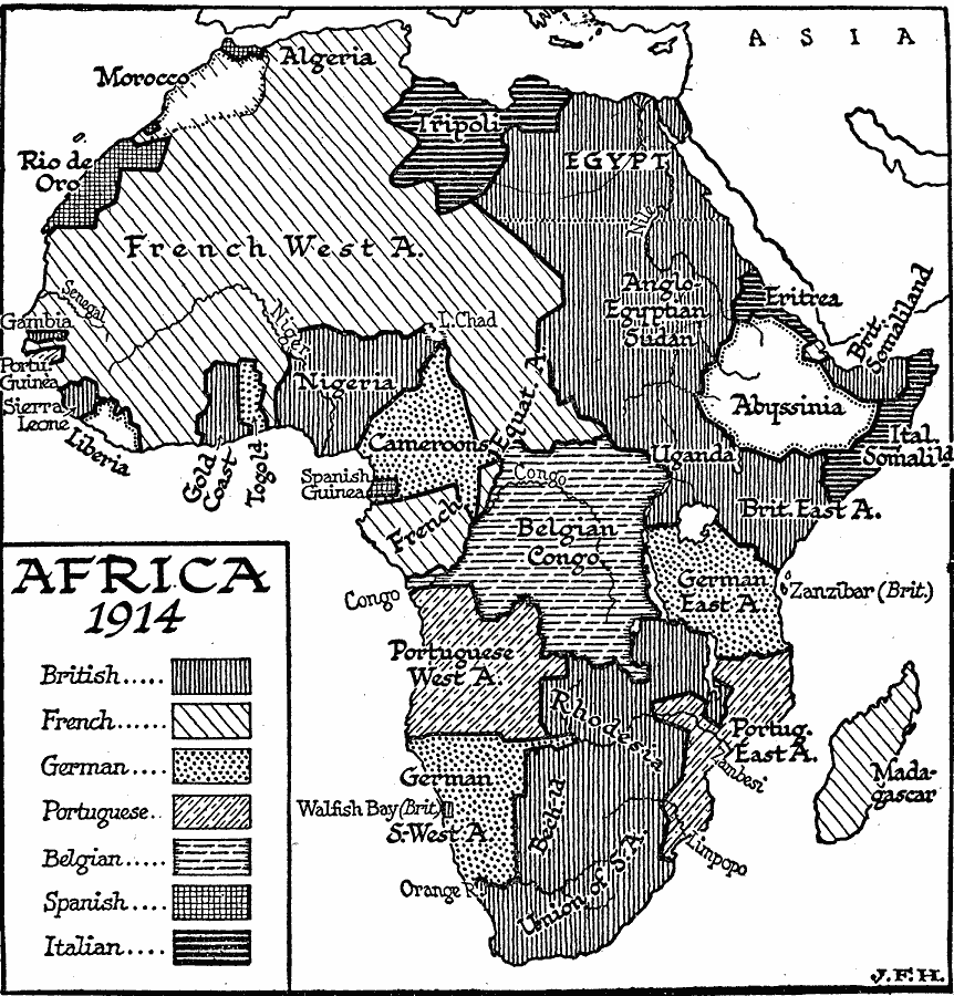 Map Colonial Africa 1914 3689.