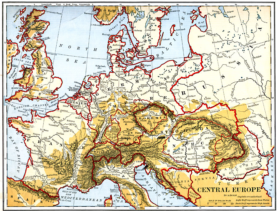 Map Of Major Mountain Ranges In Europe 4870 