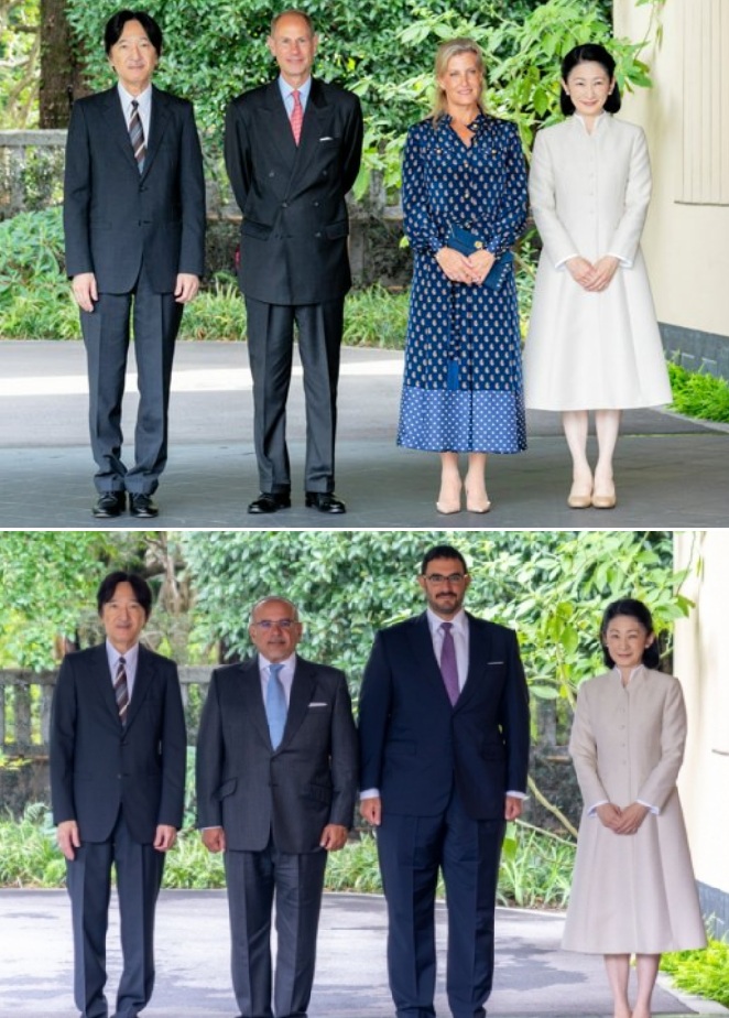 秋篠宮さまの左脚が大きく曲がり右手は大きすぎるかもしれない(画像は『朝日新聞』のスクリーンショット)