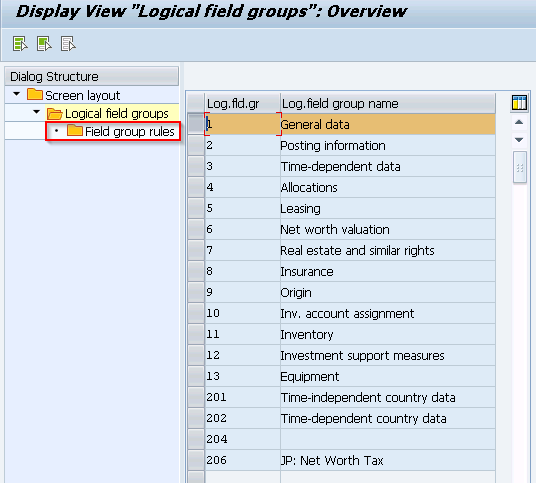 Define Screen Layout For Asset Master Data Sap Sap Tutorial 