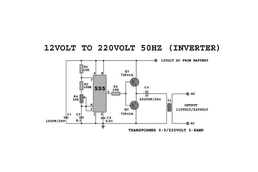 12vdc To 220vac Inverter Schematic Diagram - Circuit Diagram