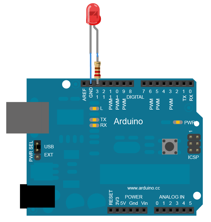 Led Interfacing With Arduino Circuit Diagram