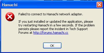 Hamachi cannot get adapter config [fixed for windows os]