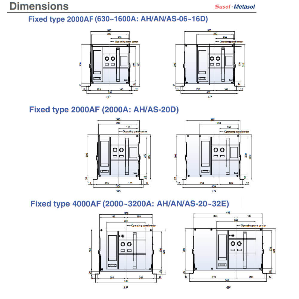 ACB LS AS-25E3-25H NG5/NH5 3P 2500A 85kA loại cố định