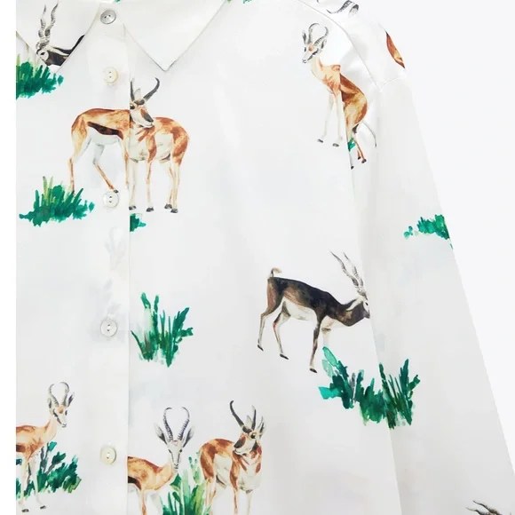 Animal Print Satin Shirt