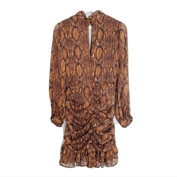 Ruched Animal Snake Print Dress