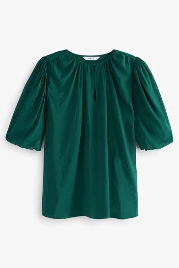 Puff Sleeve Crew neck Blouse