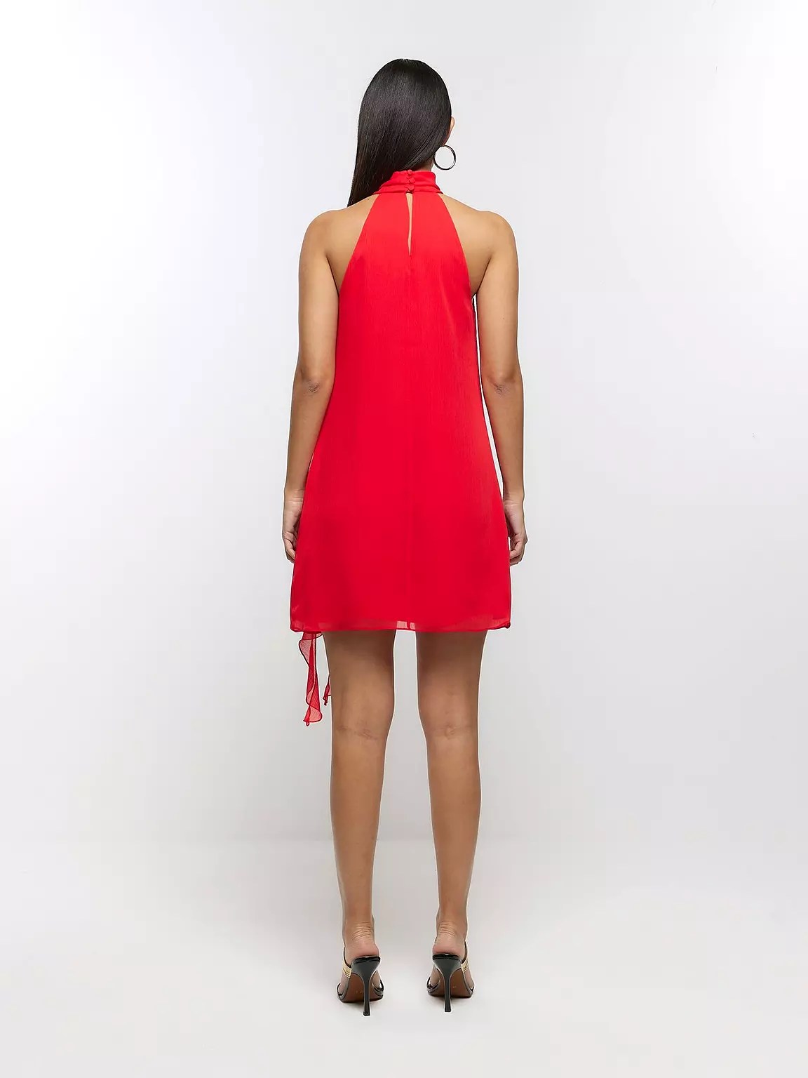 Halterneck Frill Mini Dress