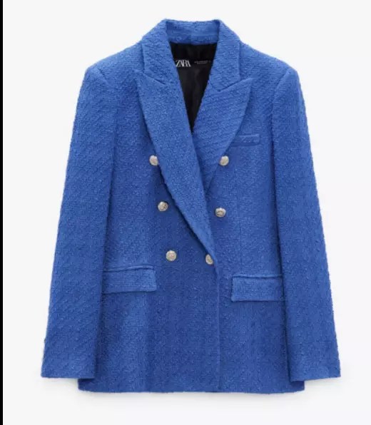 Textured Double Breasted Blazer