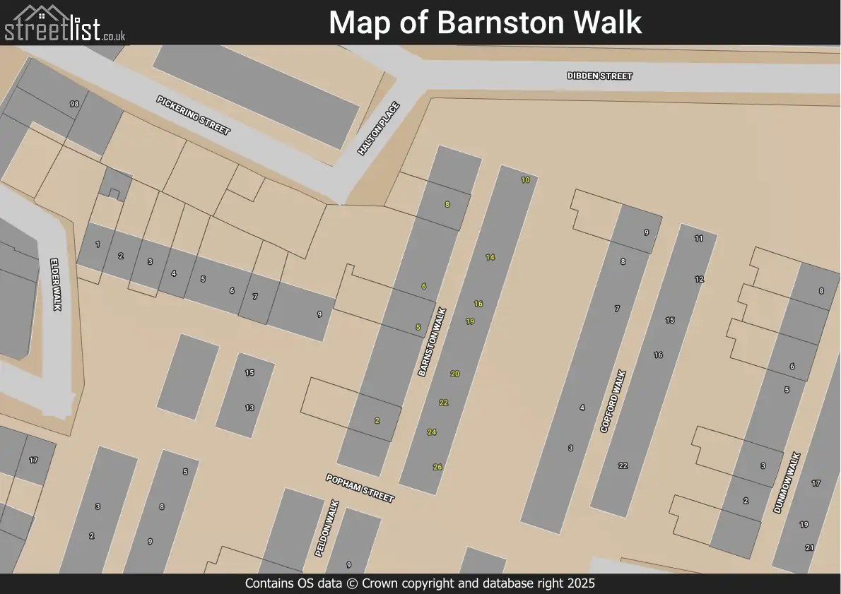 Barnston Walk London Islington Greater Street Map Property.