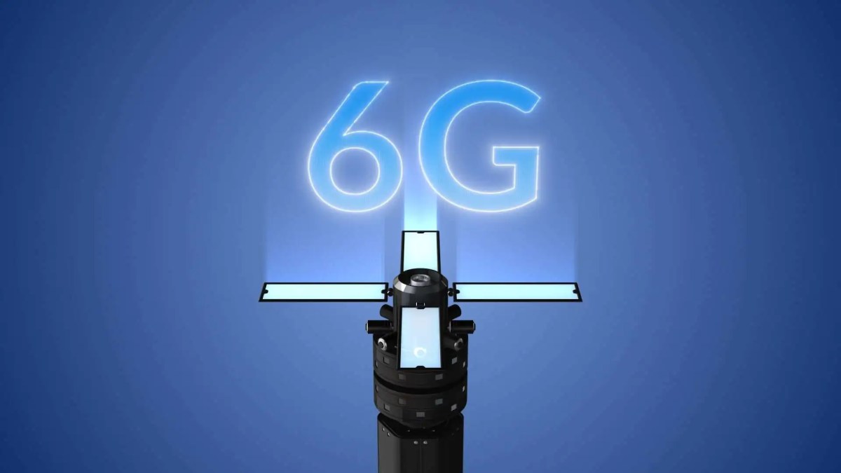 Antena de celular moderna para rede celular 6G ilustração 3D