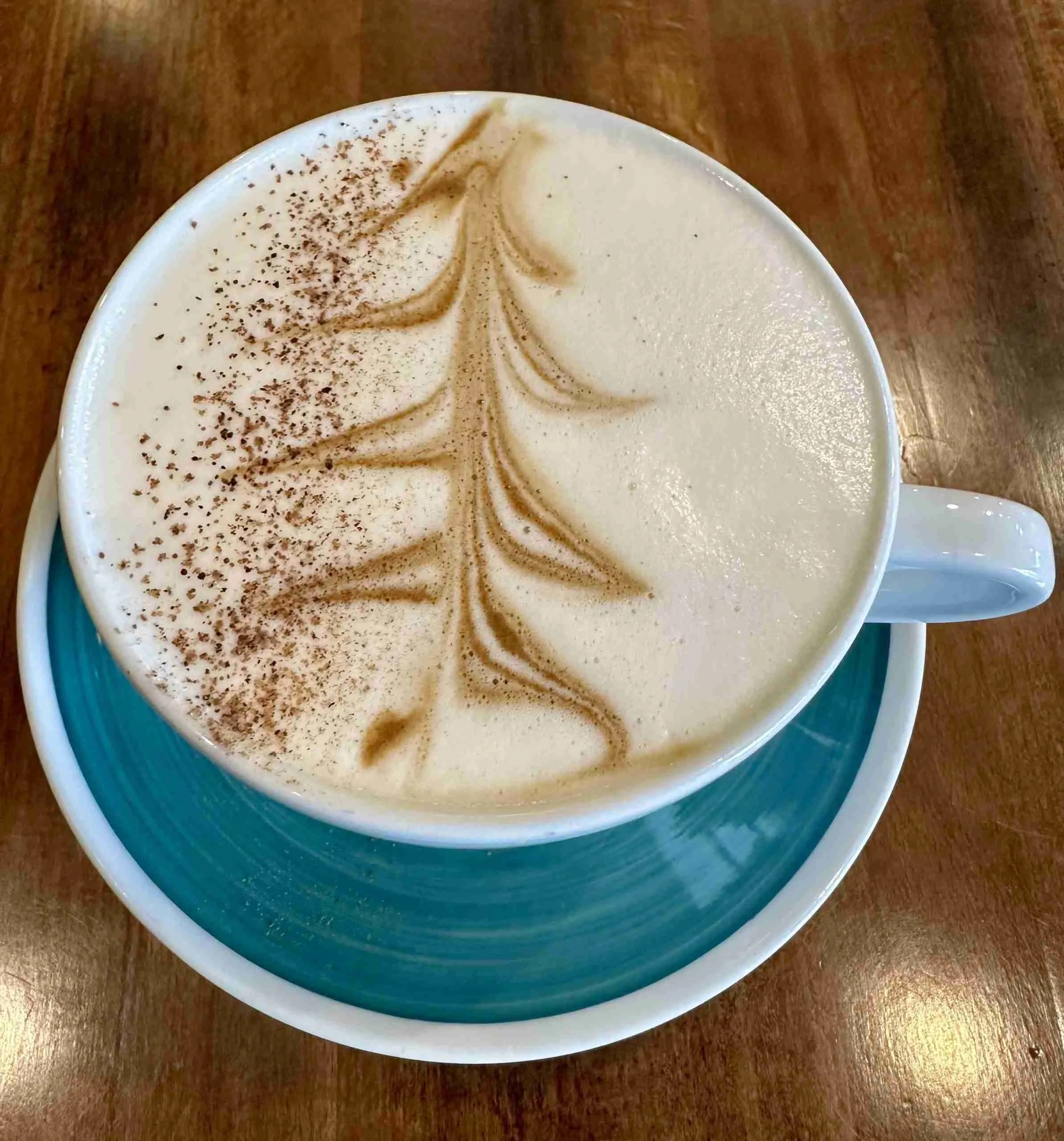 Eggnog Latte with tree
