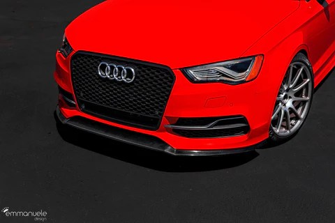 PURE Carbon Fiber Front Lip Splitter / Spoiler For Audi A3 / S3 8V (Pre-Facelift) - Image 6