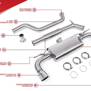 Unitronic Cat-Back for VW MK7 & MK7.5 GTI Chrome Tips - UH045-EXA - Image 2