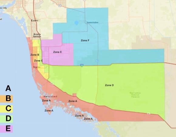 Florida Planting Zones Map Florida Map Asn Florida Zones Map Collier County Evacuation Zone 
