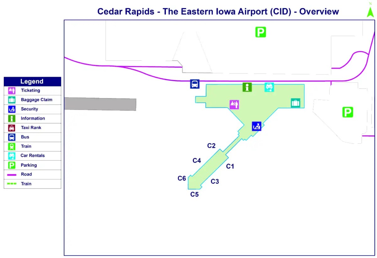 Direct Flights From The Eastern Iowa Airport Europefly CID Airport Terminal Map.webp