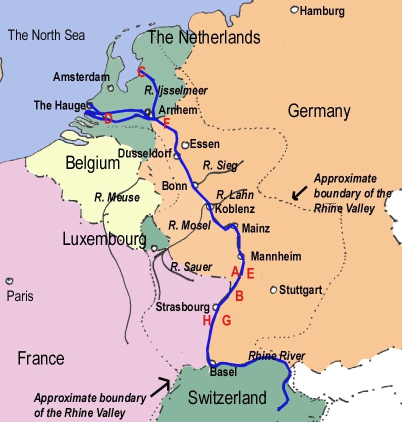 Rhine River Cruises Rhine Map 