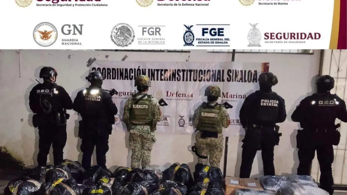 Aseguran miles de productos con probable marihuana en domicilio de Mazatlán