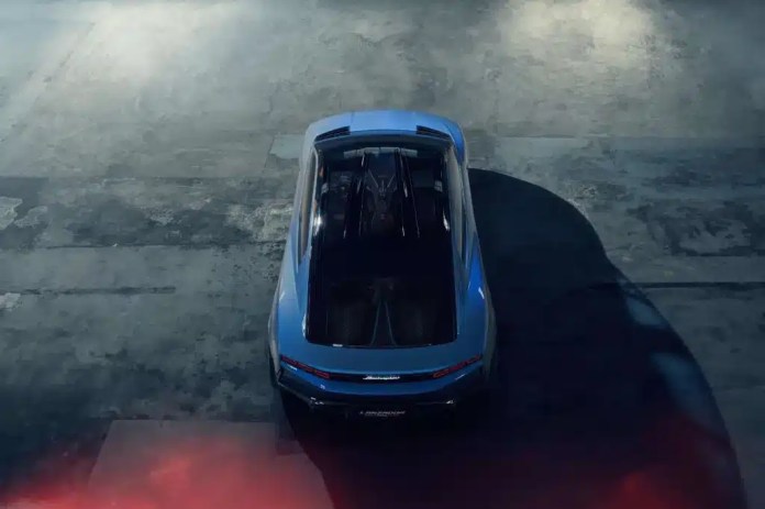 top mock up of Lamborghini Lanzador EV