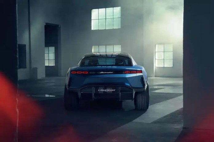 rear mock up of Lamborghini Lanzador EV